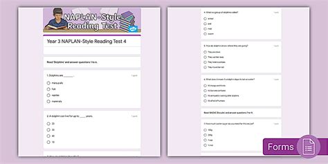 Year 3 Naplan-Style Reading Test 4 Google Form - Twinkl