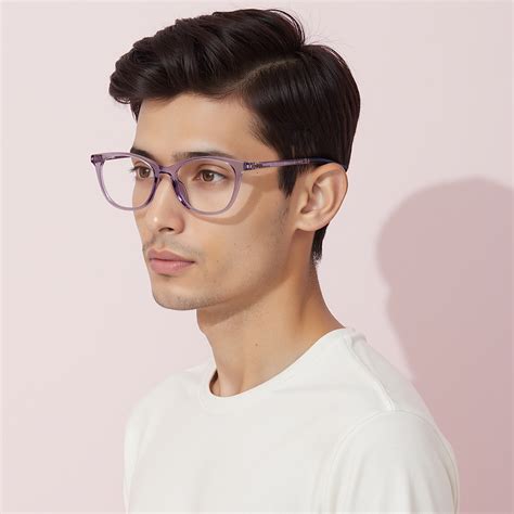 Purple Transaprent Full Rim Cat Eye Lenskart Air Flex LA E17161 Eyeglasses