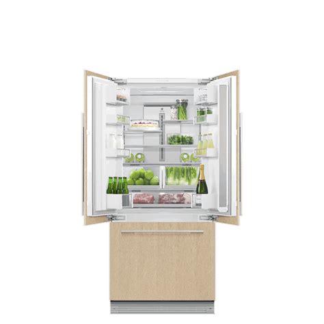 BIM objects - Free download! Integrated French Door Refrigerator, 80cm ...