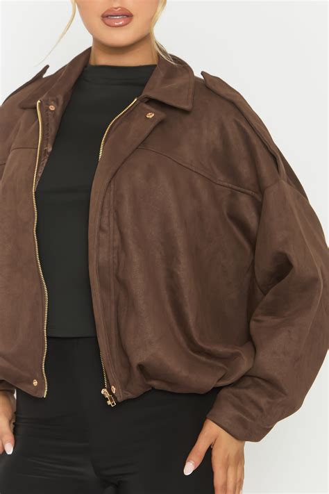 Chocolate Brown Suede Bomber Jacket | Jackets | Rebellious Fashion