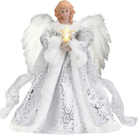 Christmas Angel Tree Topper, Rustic LED Angel Christmas Tree Topper ...