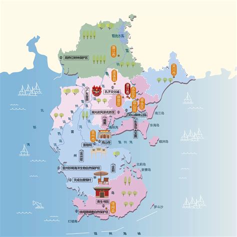 广东省湛江市旅游地图 - 湛江市地图 - 地理教师网