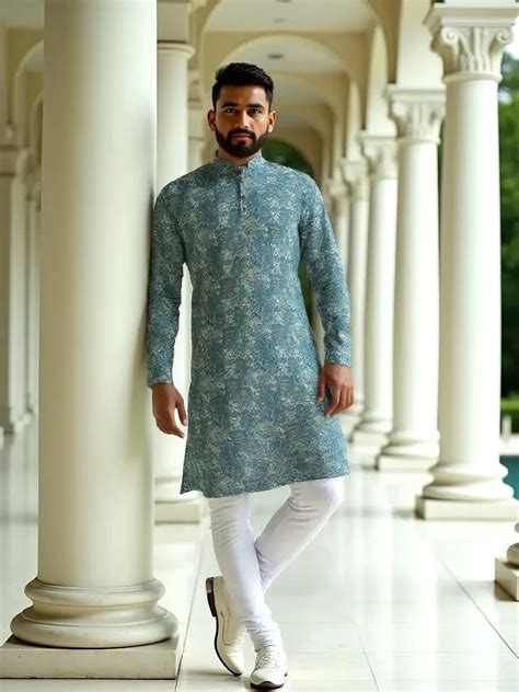 Green Aztec Printed Cotton Kurta Pyjama Set – South India Shopping Mall