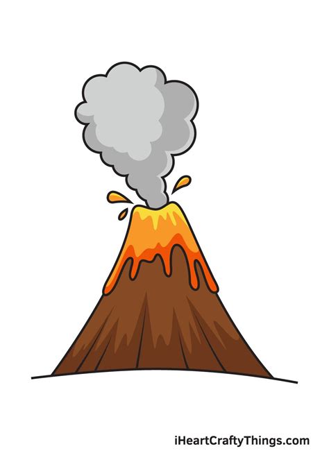 easy drawing volcano