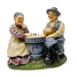 Polyresin Old Couple Show Piece Idol Statue Showpiece for Home Decor ...