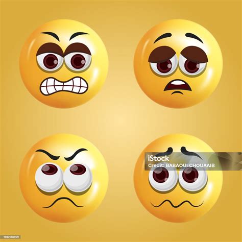 3d Imojis Emoticon Isolated On Yellow Background Stock Illustration - Download Image Now ...