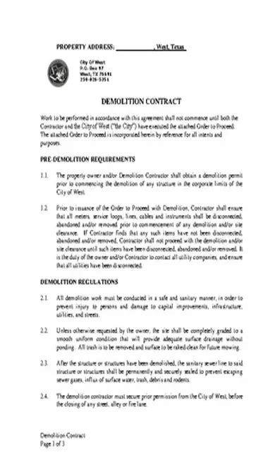 Image result for Demolition Contract