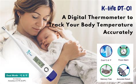 K-life DT-01 Digital Body Fever check Machine for Kids Adults & Babies ...