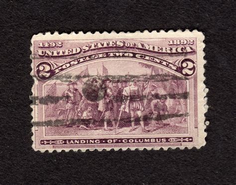 US Postage Stamp 2 Cent Landing of Columbus 1492-1892 Used/canceled - Etsy