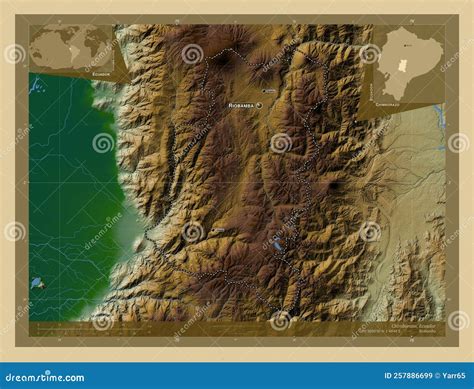 Chimborazo, Ecuador. Physical. Labelled Points of Cities Stock Image - Image of quito, geography ...