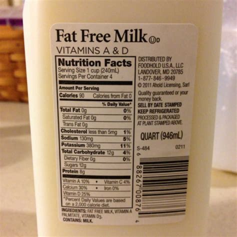 Skim Milk Nutrition Facts 1 Cup | Besto Blog