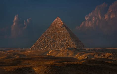 Wallpaper clouds, pyramid, clouds, pyramid, John-Mei Zhong, Cheops ...
