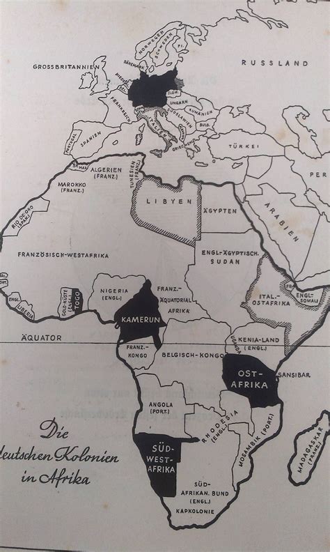 The German colonies in Africa (Map from 1944) | Kort, Egypten, Etiopien