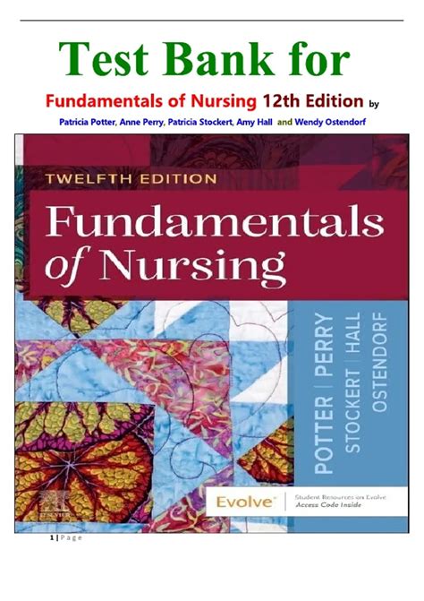 Test Bank for Fundamentals of Nursing 12th Edition by Patricia Potter ...