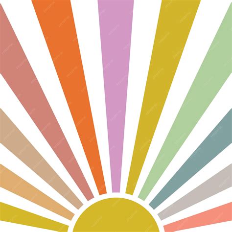 Premium Vector | A colorful half sunburst with many colors in the center