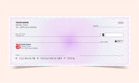 Blank cheque bankcheque ontwerp golven lijn Vector guilloche ontwerp ...