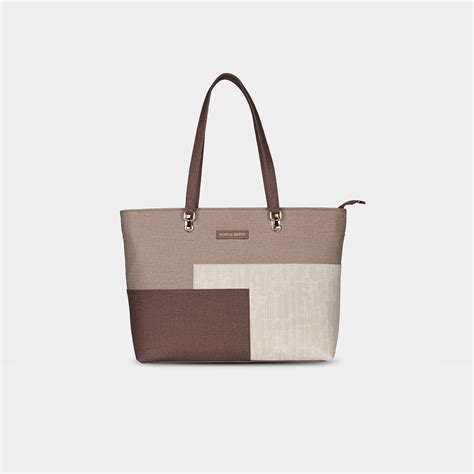 Terra Geometric Office Tote – 14” Laptop Work Bag – Purpleberry Bags