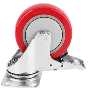 SIBY 4" Caster Wheels Swivel Plate With Brake For Loding Trolley Truck ...