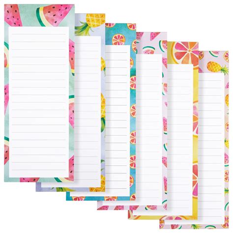 Buy Juvale 6-Pack Magnetic Notepads for Refrigerator - Cute Grocery ...