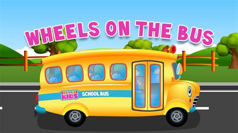 Wheels on the bus go round and round rhyme with lyrics english nursery ...