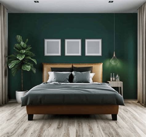 dark green feature wall bedroom ideas