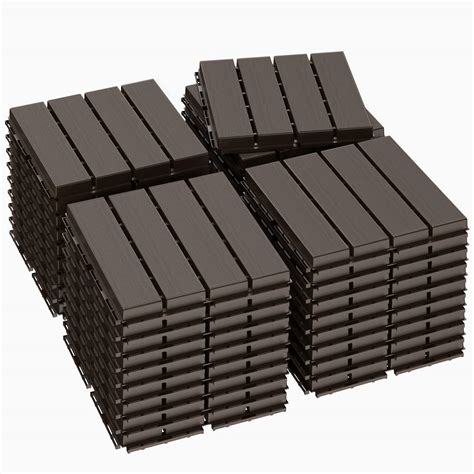 Goovilla Plastic Interlocking Deck Tiles, 36 Pack Patio Deck Tiles, 12 ...