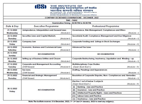 CS Executive & Professional December 2022 Exam; Check Exam Dates Here