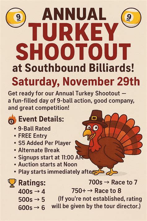 Southbound 1st Annual Turkey Shootout!, 5739 S. Campbell Suite C ...