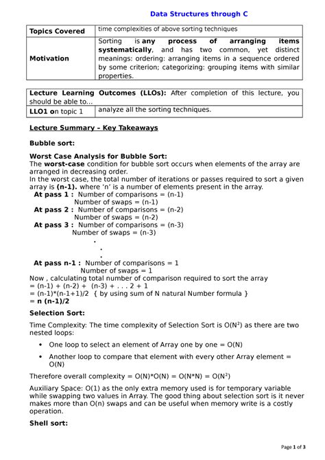 Time complexities of above sorting techniques - Data Structures through ...