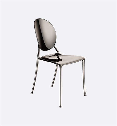Miss Dior Chair DIOR BY STARCK, Polished Aluminum Black Chromium | DIOR