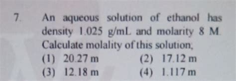Ethanol Density G/Ml