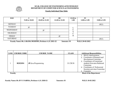 Faculty Individual Timetable corrected - DEPARTMENT OF COMPUTER SCIENCE ...