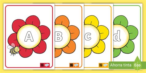 Spelling Bee - carteles letras en flores