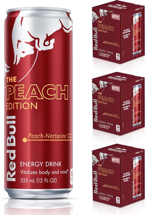Amazon.com: Red Bull Peach Edition Energy Drink, Peach Nectarine, with ...