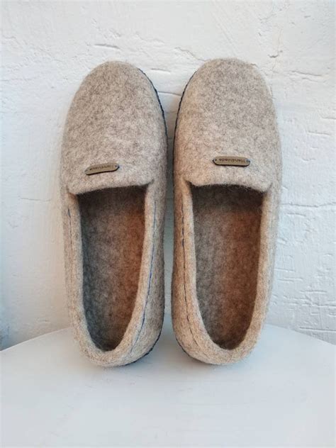 Wool Slippers Men From Sheep Wool With Leather or Rubber Sole Felt ...