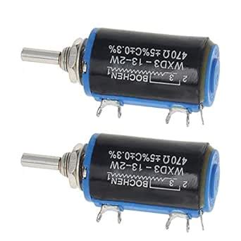 Fielect 2Pcs 470R Ohm Wire Wound Precision Potentiometer, Precision ...