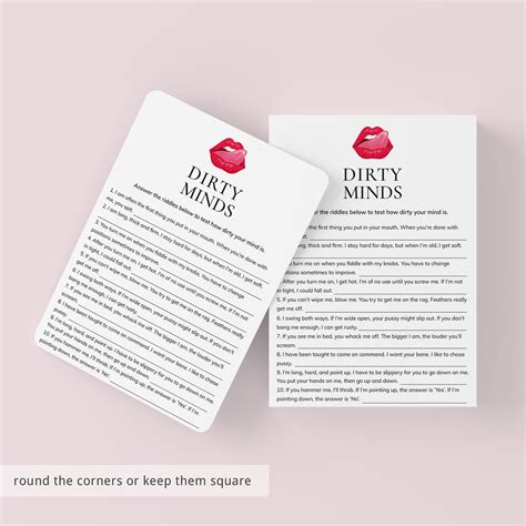 Dirty Mind Game Questions and Answers Printable – LittleSizzle