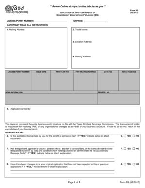 Fillable Online BS. licensing form Fax Email Print - pdfFiller
