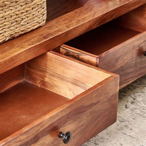 Buy Adana Grand Sheesham Wood Book Shelf with Drawers - Brown from Home ...