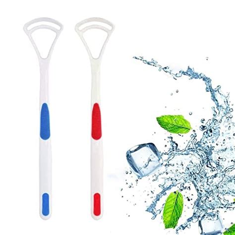 HOUSE HATCH Oral Tongue Cleaner Brush Scraper, 2 pcs(color & design may ...