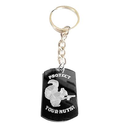 Buy Protect Your Nuts Squirrel Funny Novelty Logo Symbols - Metal Ring ...