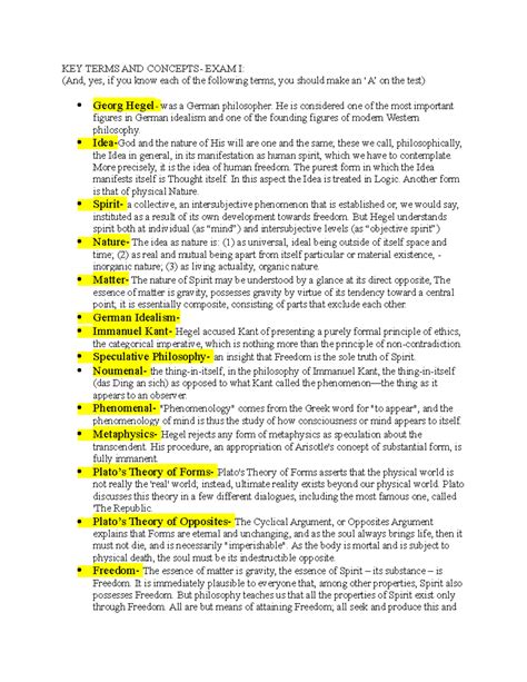 Key Terms for Exam I - KEY TERMS AND CONCEPTS- EXAM I: (And, yes, if ...