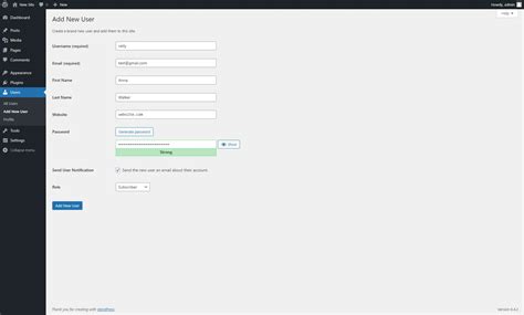 WordPress User Create 的图像结果