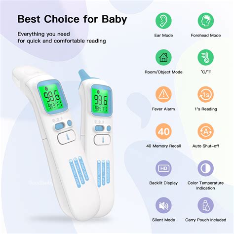 FDA CE approved Touchless Thermometer for Adults,Forehead and Ear Thermometer for Fever,Infrared ...