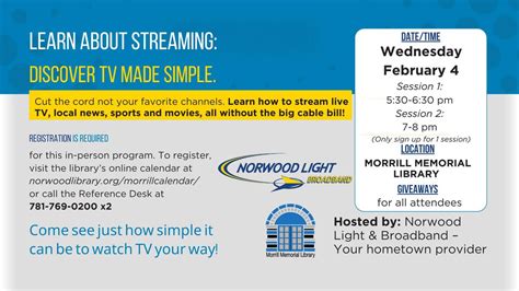 Learn about Streaming TV with Norwood Light & Broadband, Session 1, 33 ...