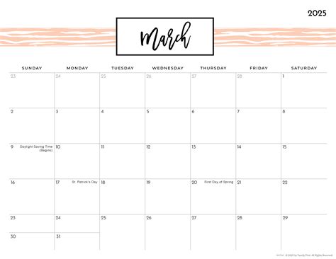 2025 Pretty Patterns Printable Calendar for Moms - iMOM