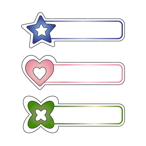 Cute Y2k Aesthetic Name Tag Label Sticker Set Vector, Label, Name Tags, Sticker PNG and Vector ...