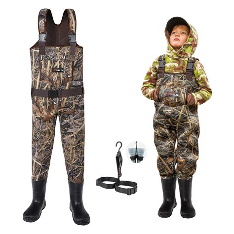 Snapklik.com : HISEA Kids Chest Waders For Toddler & Children Neoprene Youth Duck Hunting Waders ...
