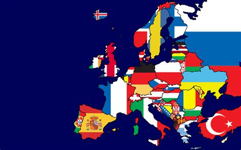 Europe map with flags free image download