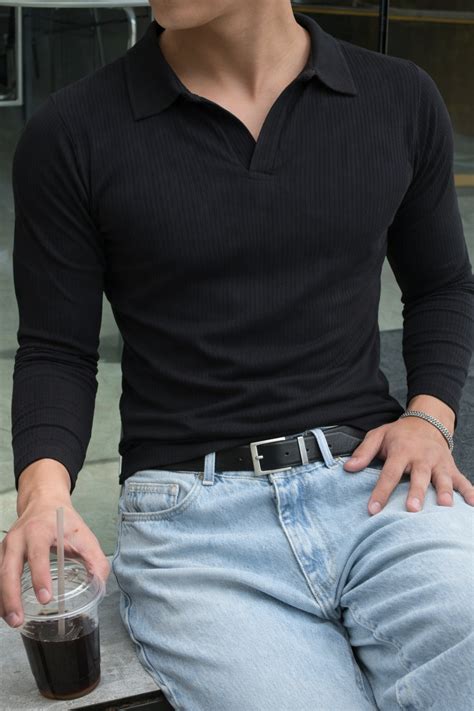 Classic Ribbed Full-Sleeve Polo – Offduty India